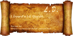 Lövenfeld Donát névjegykártya